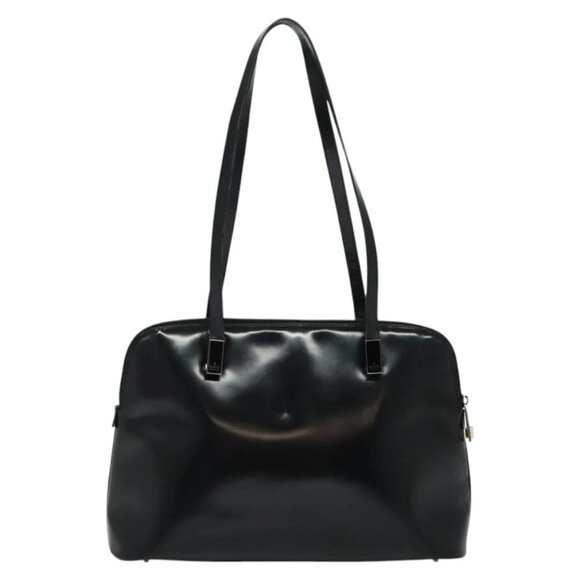 GUCCI Shoulder Bag Enamel Black Silver 002 1038 Auth ti3139 - Picture 2 of 16